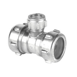 Tê 28 x 22 x 28 mm niquelado Conex compressão