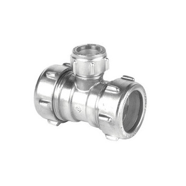 Tê 28 x 22 x 28 mm niquelado Conex compressão