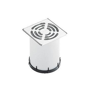 Grelha 12 x 12 cm E12, grelha e aro em inox, Dallmer 510310