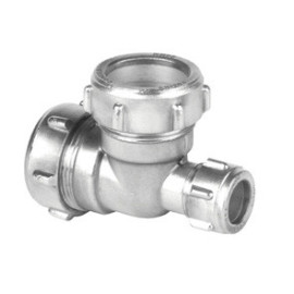 Tê 22 x 22 x 15 mm niquelado Conex compressão