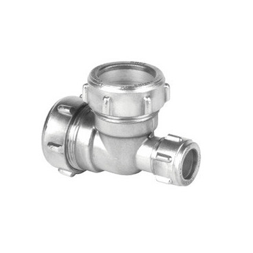 Tê 22 x 22 x 15 mm niquelado Conex compressão