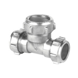 Tê 15 x 18 x 15 mm niquelado Conex compressão