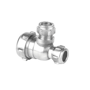 Tê 18 x 15 x 15 mm niquelado Conex compressão