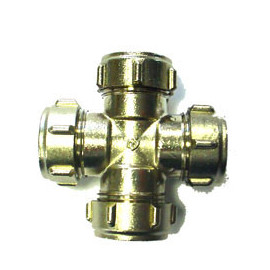 Tê duplo 22 mm Conex compressão