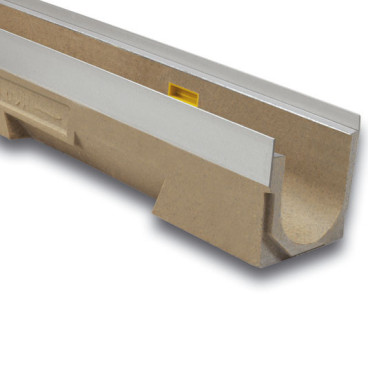 Canal de betão polímero U100K, em módulos de 1 m (largura 130 mm, altura 150 mm), classe de carga até C250, U100K00R Ulma