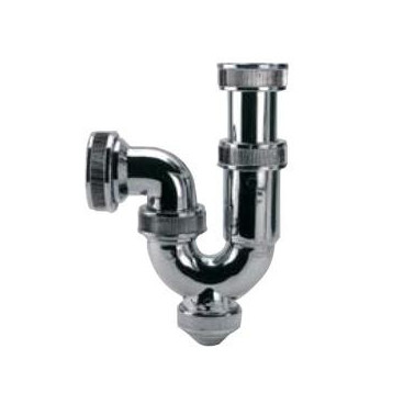 Sifão cromado em S 1''1/4 com válvula, B-31-BCR