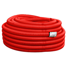 Tubo corrugado L250 DN40 vermelho para cabos em rolo de 50 m