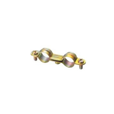 Abraçadeira dupla aço zincado amarelo M6 x 18/20 mm