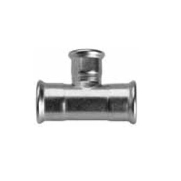 Tê redução centro 54 x 42 x 54 inox de cravar Inoxpres