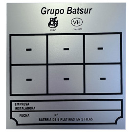 Placa de classificação 2 filas - 6 contadores
