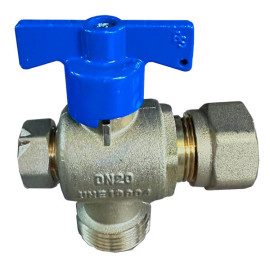 Válvula de saída com purga DN20 3/4'' para bateria de contador