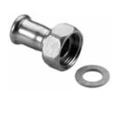 Porca terminal 15 x 1/2'' inox AISI 316L de cravar Inoxpres