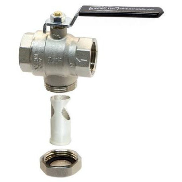 Válvula esfera com filtro fêmea-fêmea 3/4'' alavanca PN30