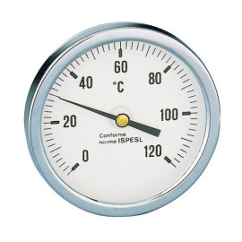 Termómetro axial D60 mm, 0-120º C, 1/2'', sonda 45 mm, Caleffi 688001